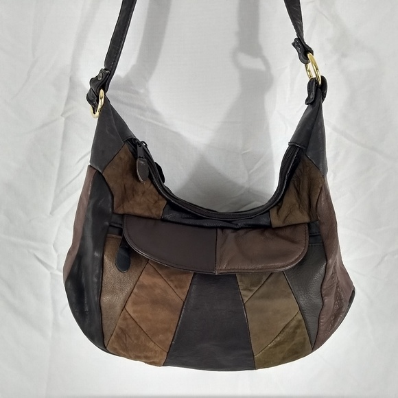 BEAUTIFUL PATCHWORK TOTE / PURSE Faux Suede 13X9X4 - Picture 1 of 8